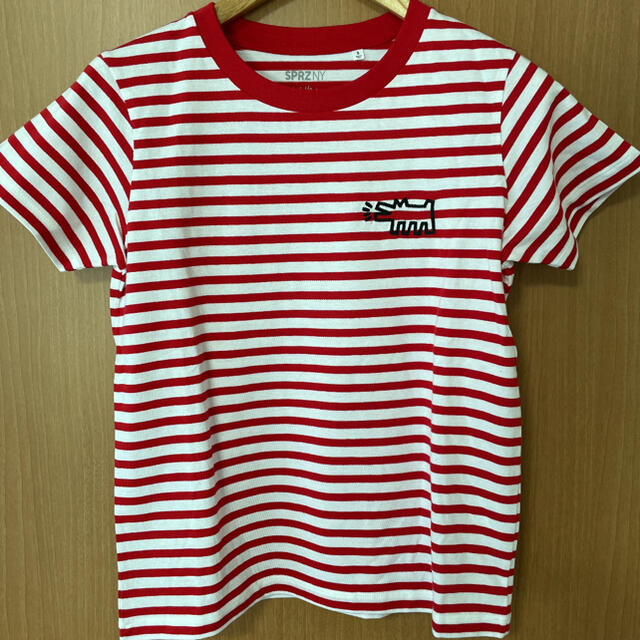 UNIQLO(ユニクロ)のユニクロ×キースヘリング　ボーダーＴシャツ レディースのトップス(Tシャツ(半袖/袖なし))の商品写真