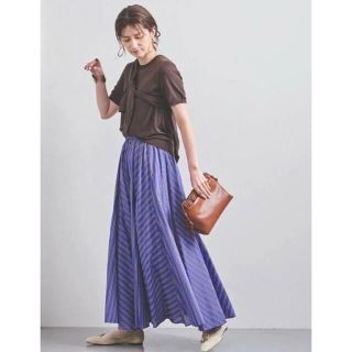 ユナイテッドアローズ(UNITED ARROWS)のUWCS コットン ストライプ マキシスカート(ロングスカート)