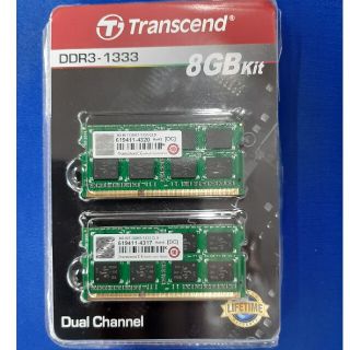 トランセンド(Transcend)の8GB DDR3-1333 SO-DIMM (4GBx2) Kit(PCパーツ)