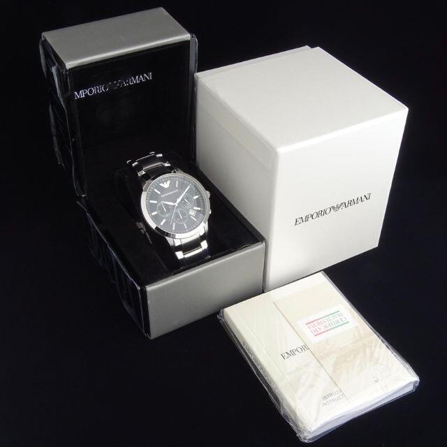 Emporio Armani(エンポリオアルマーニ)の【高級イタリアブランド】エンポリオ アルマーニ メンズ腕時計 防水 黒 新品即納 メンズの時計(腕時計(アナログ))の商品写真