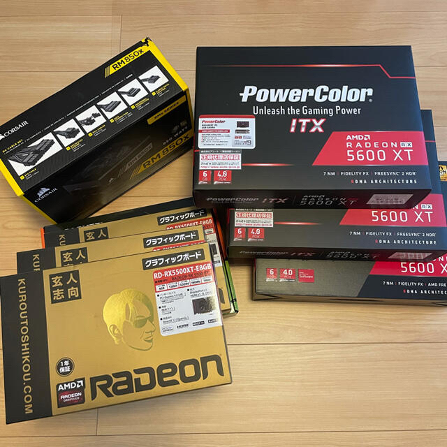 Radeon 5000シリーズ 6枚搭載 マイニングリグ。月利14万円？ スマホ/家電/カメラのPC/タブレット(PCパーツ)の商品写真