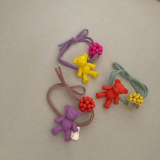 フラワー(flower)の୨୧ Vintage rétro Teddy Bear Hair tie(ヘアゴム/シュシュ)