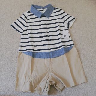 ベビーギャップ(babyGAP)のyu様専用・新品 BabyGAP ロンパース 70cm・Tシャツパンツセット(ロンパース)