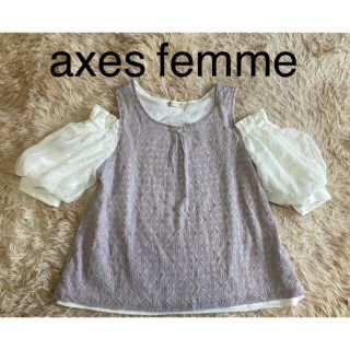 アクシーズファム(axes femme)の【新品】axes femmeアクシーズファム　レースブラウスM(シャツ/ブラウス(半袖/袖なし))