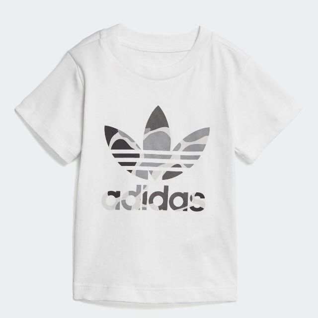 90【新品/即日発送】adidas オリジナルス キッズ Tシャツ IC 白