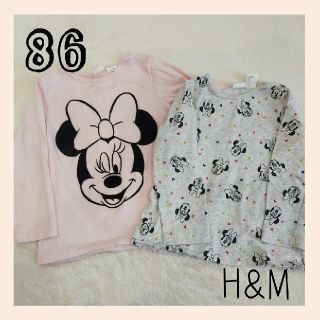 エイチアンドエム(H&M)のH&M　ミニーちゃん　ロンT　２枚セット　86cm(シャツ/カットソー)