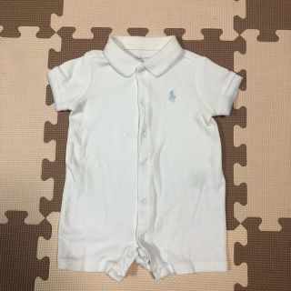 ラルフローレン(Ralph Lauren)のラルフローレン♡60♡ショートオール♡ホワイト♡前開き♡襟付き♡ロンパース♡(カバーオール)