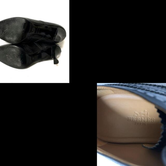 Hermes(エルメス)のエルメス 39 レディース 黒 ウィングチップ レディースの靴/シューズ(ハイヒール/パンプス)の商品写真
