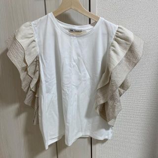 ザラ(ZARA)の新品未使用☆ZARAフリルトップス(Tシャツ(半袖/袖なし))