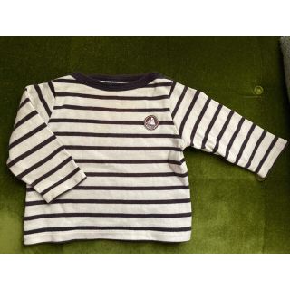 プチバトー(PETIT BATEAU)のプチバトー  ボーダーカットソー　ブラウン　12m74cm(シャツ/カットソー)