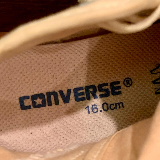 CONVERSE(コンバース)の【新品未使用】コンバース　ハイカットオールスター　16cm 生成り　男女兼用 キッズ/ベビー/マタニティのキッズ靴/シューズ(15cm~)(スニーカー)の商品写真