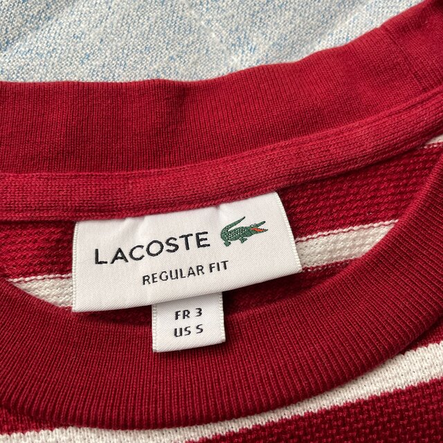 LACOSTE(ラコステ)のLACOSTEボーダーT 赤／白 メンズのトップス(Tシャツ/カットソー(半袖/袖なし))の商品写真