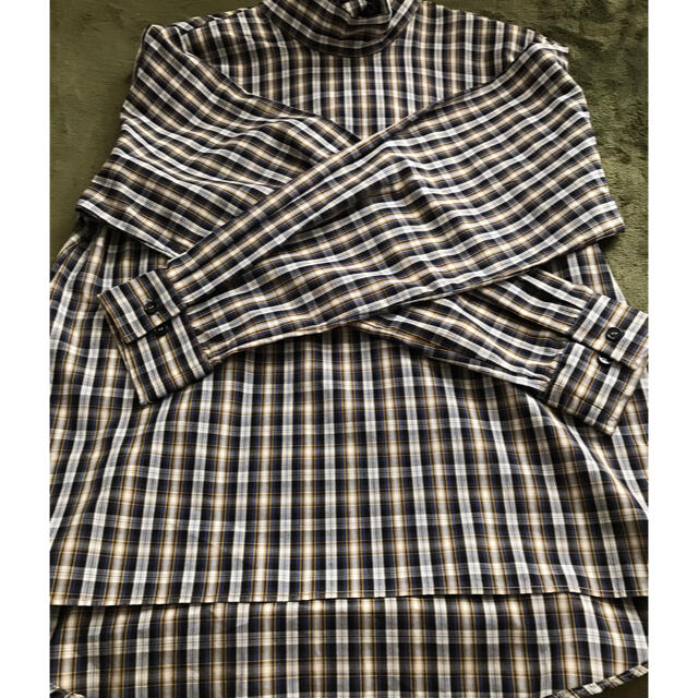 ZARA(ザラ)のZARA チェックリボンシャツ　Sサイズ　新品未使用 レディースのトップス(シャツ/ブラウス(長袖/七分))の商品写真