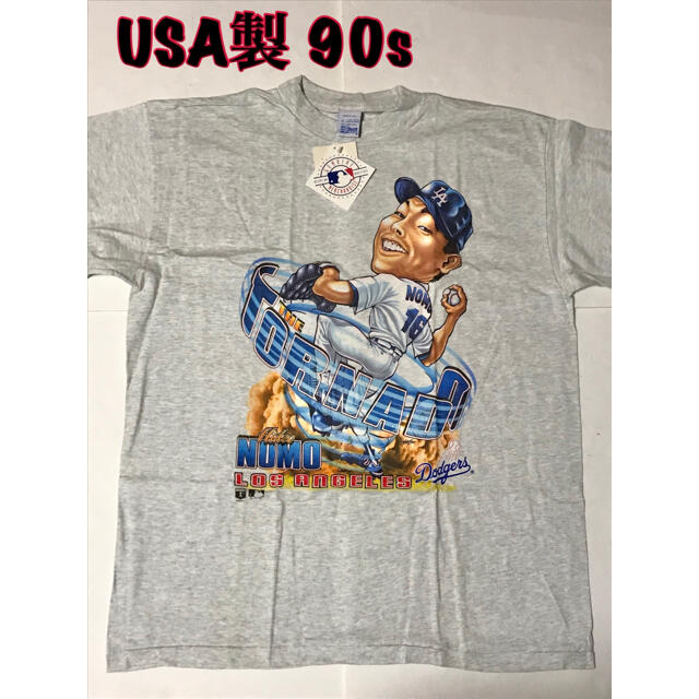 野茂英雄 NOMO Tシャツ USA製 90s SALEM 製 Dodgersメンズ