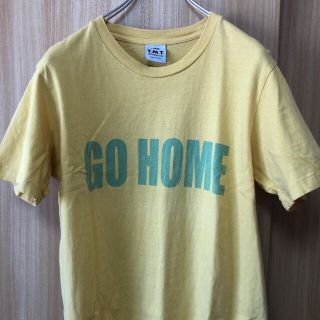 ティーエムティー(TMT)のティーエムティー　Tシャツ　Lサイズ　古着　黄色　フロント　プリント　デカロゴ(Tシャツ/カットソー(半袖/袖なし))