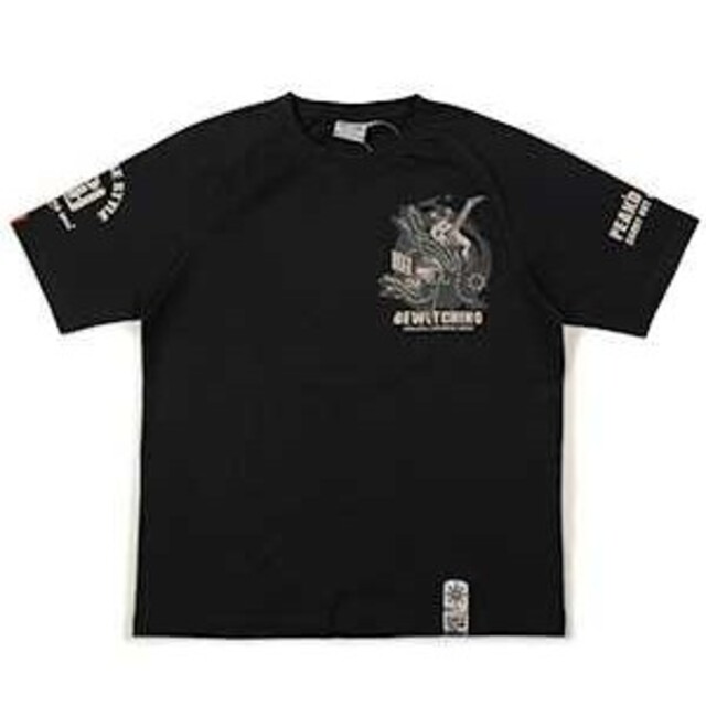 TEDMAN(テッドマン)のﾋﾟｰｸﾄﾞｲｴﾛｰ/Tｼｬﾂ/ﾌﾞﾗｯｸ/PYT-226/ｶﾐﾅﾘﾓｰﾀｰｽ メンズのトップス(Tシャツ/カットソー(半袖/袖なし))の商品写真