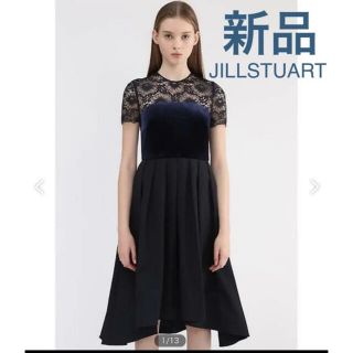 ジルスチュアート(JILLSTUART)の新品　ジルスチュアート　2.9万　ロシェルレース切り替え　ドレス　ワンピース(ひざ丈ワンピース)