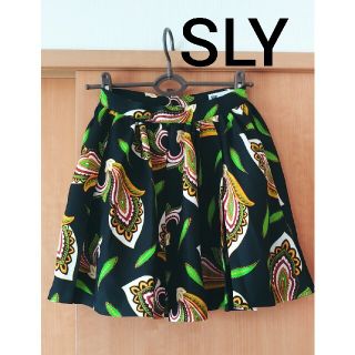 ザラ(ZARA)の美品♪SLY★ボタニカルアジアンテイストスカート(ひざ丈スカート)