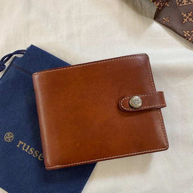 Russet(ラシット)のrusset☆ラシット　レザー　革　折財布　二つ折り財布　ブラウン メンズのファッション小物(折り財布)の商品写真