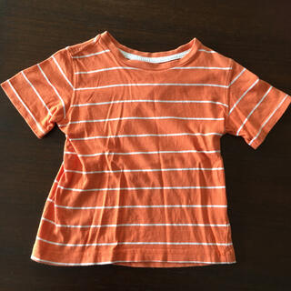 ニシマツヤ(西松屋)の西松屋　ボーダーTシャツ 半袖Tシャツ 100センチ　オレンジ(Tシャツ/カットソー)