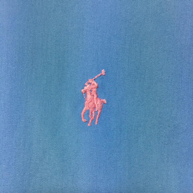 ラルフローレン 刺繍ロゴ BDシャツ 水色 M ビッグシルエット 4