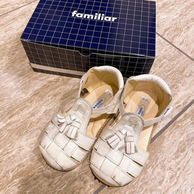 familiar - familiar ファミリア サンダル 白の通販 by harumamashop