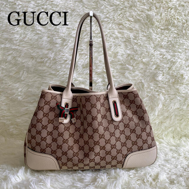 入荷予定 GUCCI トートバッグ gg柄 シェリーライン リボン