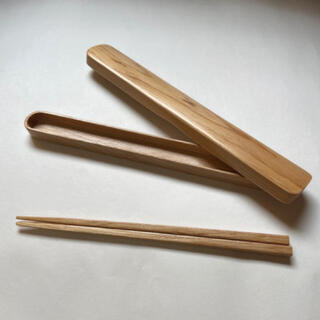 【大人気】木製 箸・箸箱セット (B品)(弁当用品)