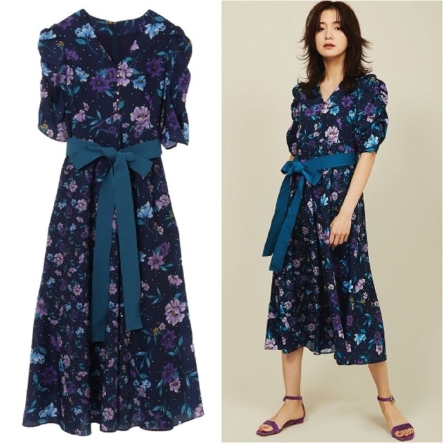 すので VALENTINO 高級ウール シルクベルベット襟のブラックドレスの