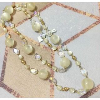 キラキラビーズ　ロングネックレス(ネックレス)