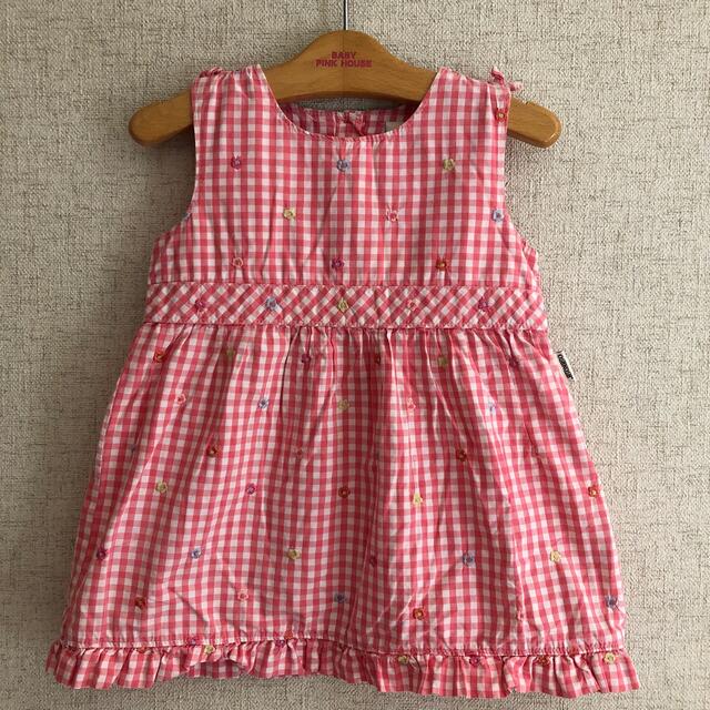 OshKosh(オシュコシュ)のチェックワンピース90 キッズ/ベビー/マタニティのキッズ服女の子用(90cm~)(ワンピース)の商品写真