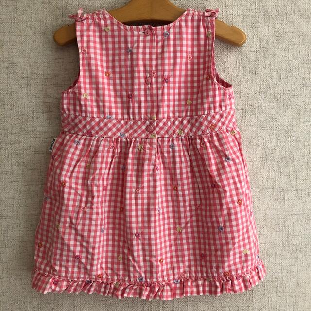 OshKosh(オシュコシュ)のチェックワンピース90 キッズ/ベビー/マタニティのキッズ服女の子用(90cm~)(ワンピース)の商品写真