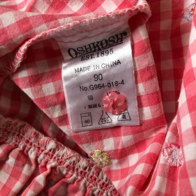 OshKosh(オシュコシュ)のチェックワンピース90 キッズ/ベビー/マタニティのキッズ服女の子用(90cm~)(ワンピース)の商品写真