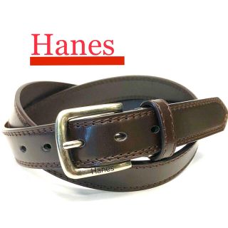 ヘインズ(Hanes)のHanes(ヘインズ) レザーベルト ロング LLサイズ ブラウン(ベルト)