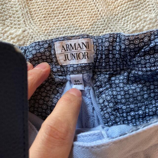 ARMANI JUNIOR(アルマーニ ジュニア)のアルマーニジュニア　A6 水色ハーフパンツ キッズ/ベビー/マタニティのキッズ服男の子用(90cm~)(パンツ/スパッツ)の商品写真