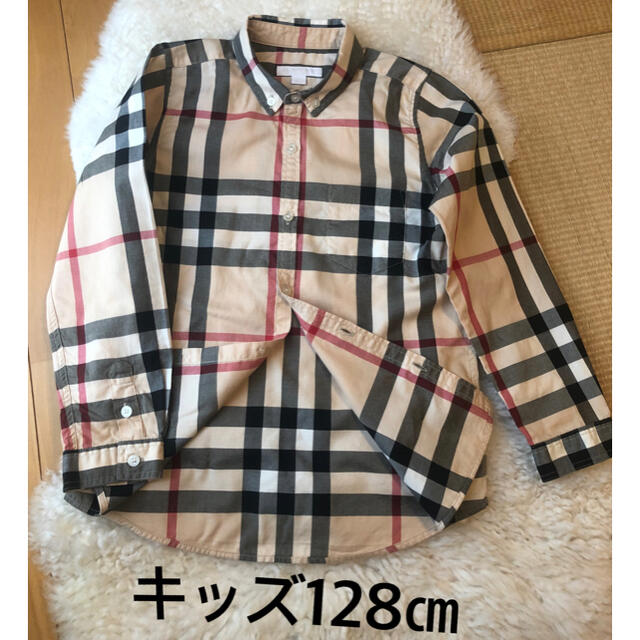 美品本物バーバリーBurberry上質コットンチェック柄長袖シャツ