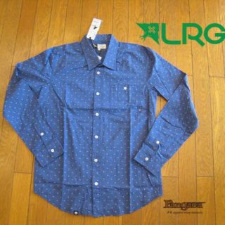 エルアールジー(LRG)の新品　LRG　ドット（水玉） 長袖 シャツ　 S（大きめです）(シャツ)