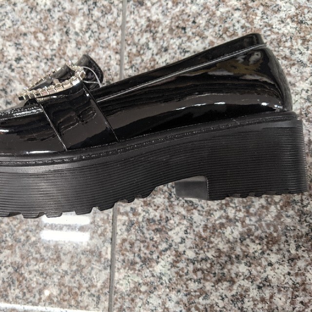 厚底ハートバックルエナメルローファーLLロジータ系量産型地雷系ゴシックロリータ レディースの靴/シューズ(ローファー/革靴)の商品写真