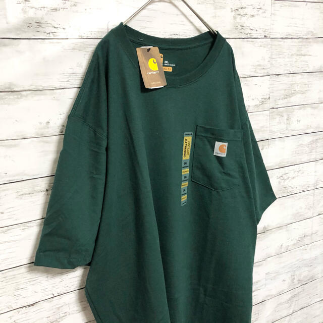 carhartt(カーハート)の【新品】【XXL】即完売品希少サイズ カーハート 緑 Tシャツ グリーン 半袖 メンズのトップス(Tシャツ/カットソー(半袖/袖なし))の商品写真