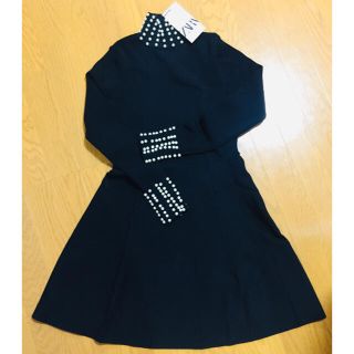 ザラ(ZARA)のZARA☆ワンピース☆タグ付き☆ブラック☆Aライン☆長袖☆ザラ(ミニワンピース)