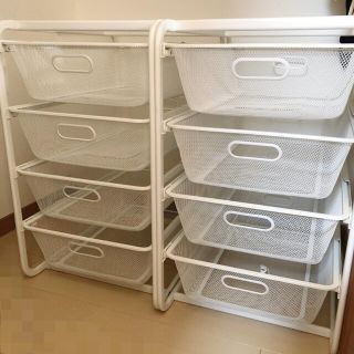 イケア(IKEA)のIKEA 収納棚2セット　ワイヤー　ラック　４段(棚/ラック/タンス)