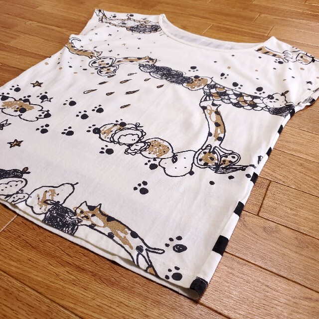 franche lippee(フランシュリッペ)のfranche lippee フランシュリッペ 猫 Tシャツ ボーダー レディースのトップス(Tシャツ(半袖/袖なし))の商品写真