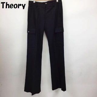 セオリー(theory)の【人気】セオリー カーゴパンツ ウール ブラック サイズ2 レディース(ワークパンツ/カーゴパンツ)