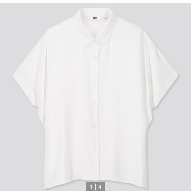 UNIQLO(ユニクロ)のレーヨンブラウス　ホワイト　Sサイズ レディースのトップス(シャツ/ブラウス(長袖/七分))の商品写真