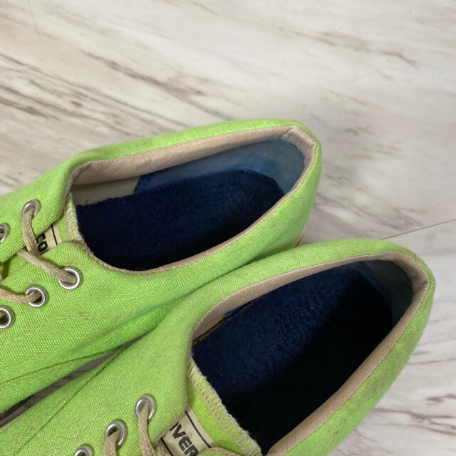 CONVERSE - vintage 80s usa製 蛍光緑 グリーン SKIDGRIP スニーカーの