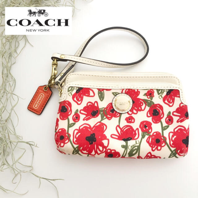 COACH(コーチ)の【COACH 】コーチ　花柄　ポーチ　化粧ポーチ　小物入れ レディースのファッション小物(ポーチ)の商品写真