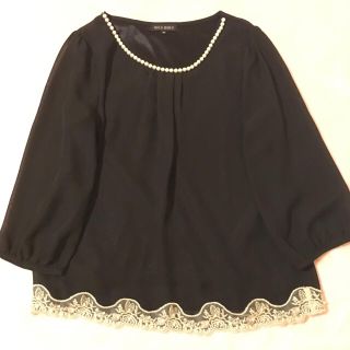 ミッシュマッシュ(MISCH MASCH)の美品♡パール&レーストップス(カットソー(長袖/七分))