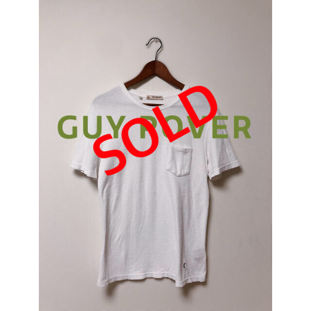 【激安セール】 GUY ROVER - 超美品◆GUY ROVER ギローバー　men'sクルーネックT ホワイトL Tシャツ+カットソー(半袖+袖なし)