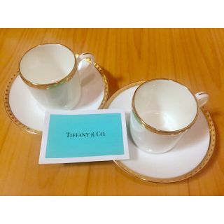 ティファニー(Tiffany & Co.)の【新品】ティファニー デミタスカップ＆ソーサー(グラス/カップ)