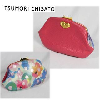 ツモリチサト(TSUMORI CHISATO)のカーディガン＋やぎ革 カラフル ドットフラワーネコ がま口 財布(財布)